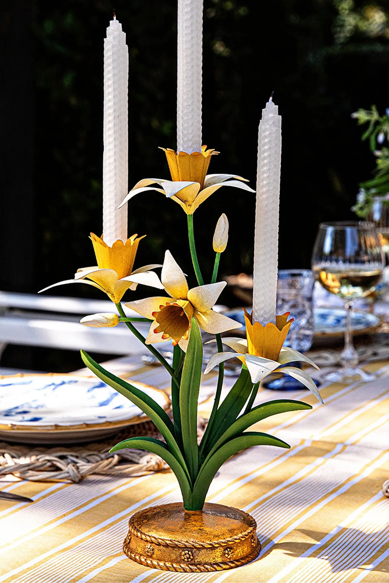 Meadow Walk Daffodil 14" Centerpiece Candelabra