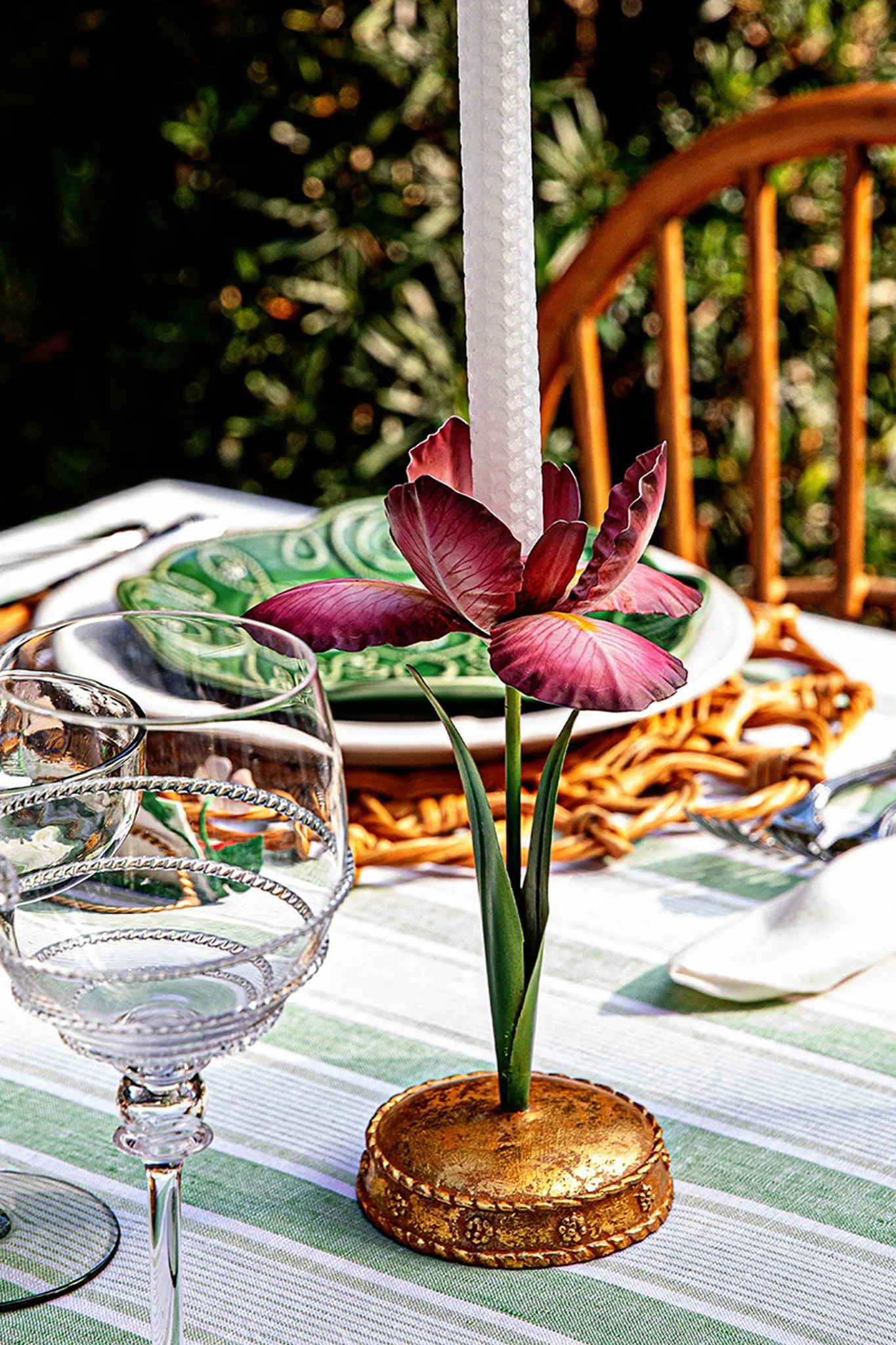 Meadow Walk Iris 9" Candlestick