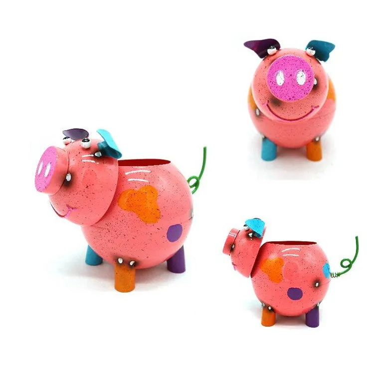 Metal Pig Plant Pot