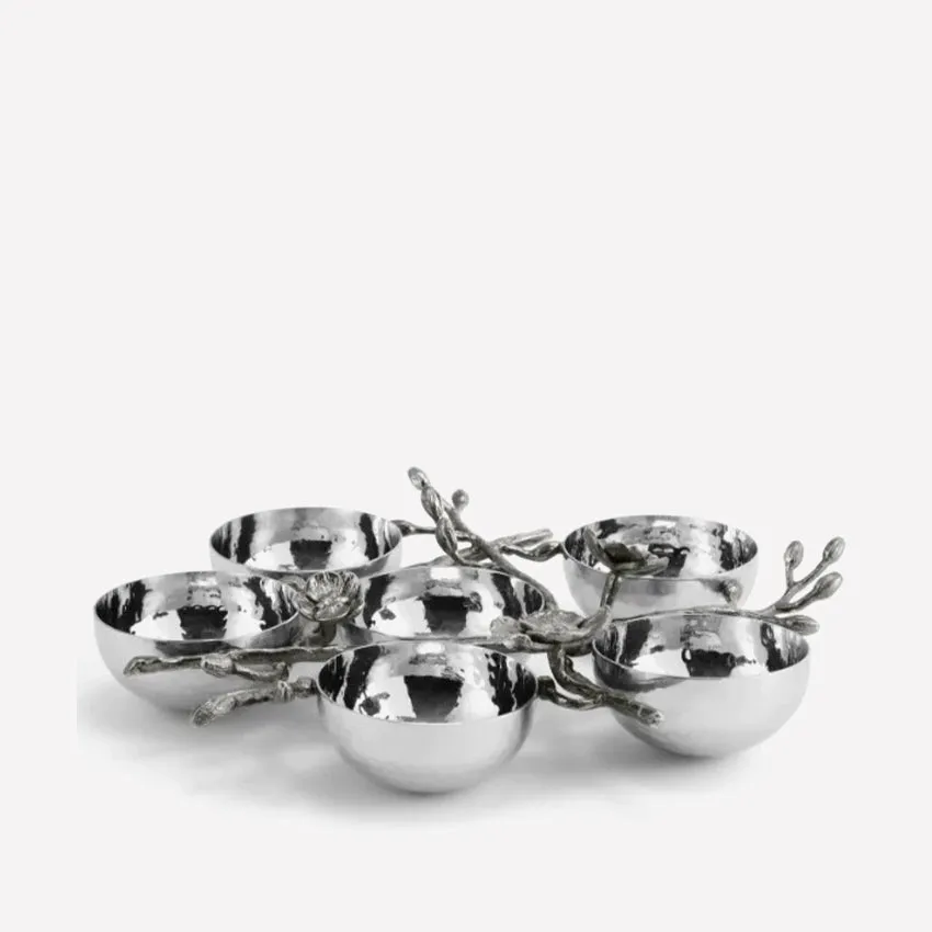 Michael Aram | Black Orchid Seder Plate Stainless Steel&Nickelplate 11.25x10.25x2.25 in