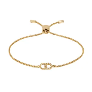 Mini Charms Pav Linked Circles Bracelet | Gold Plated