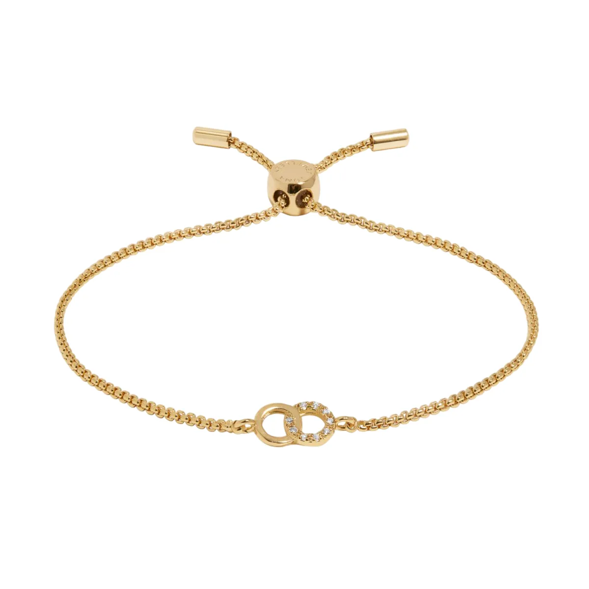 Mini Charms Pav Linked Circles Bracelet | Gold Plated