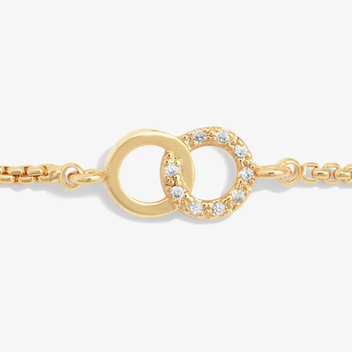Mini Charms Pav Linked Circles Bracelet | Gold Plated