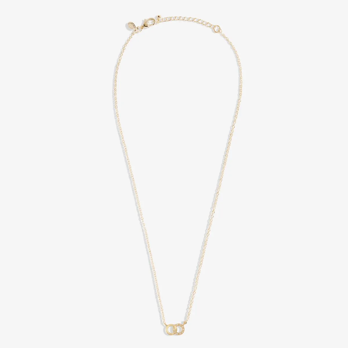 Mini Charms Pav Linked Circles Necklace | Gold Plated