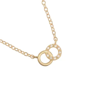 Mini Charms Pav Linked Circles Necklace | Gold Plated