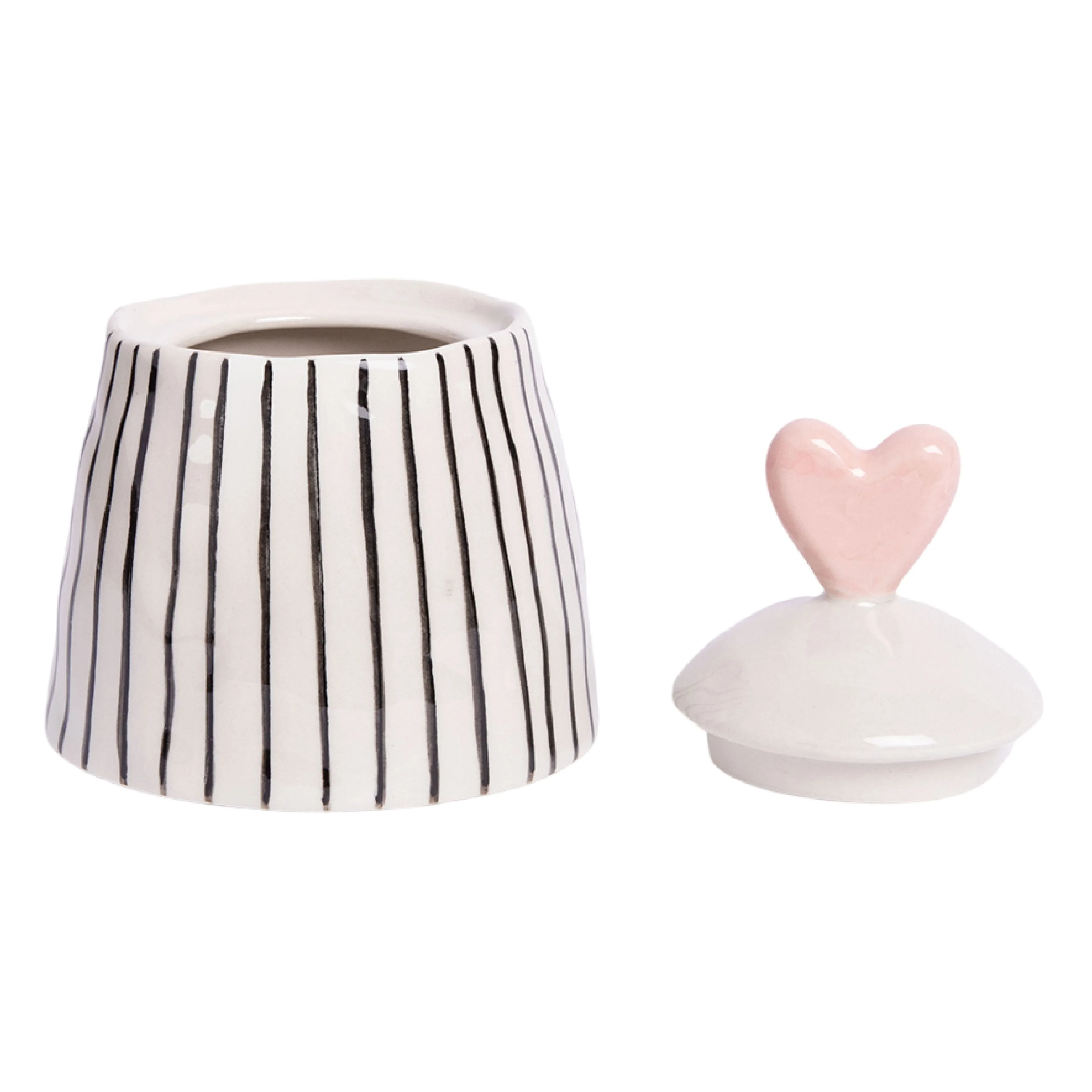 Mono Stripe Stoneware Pot