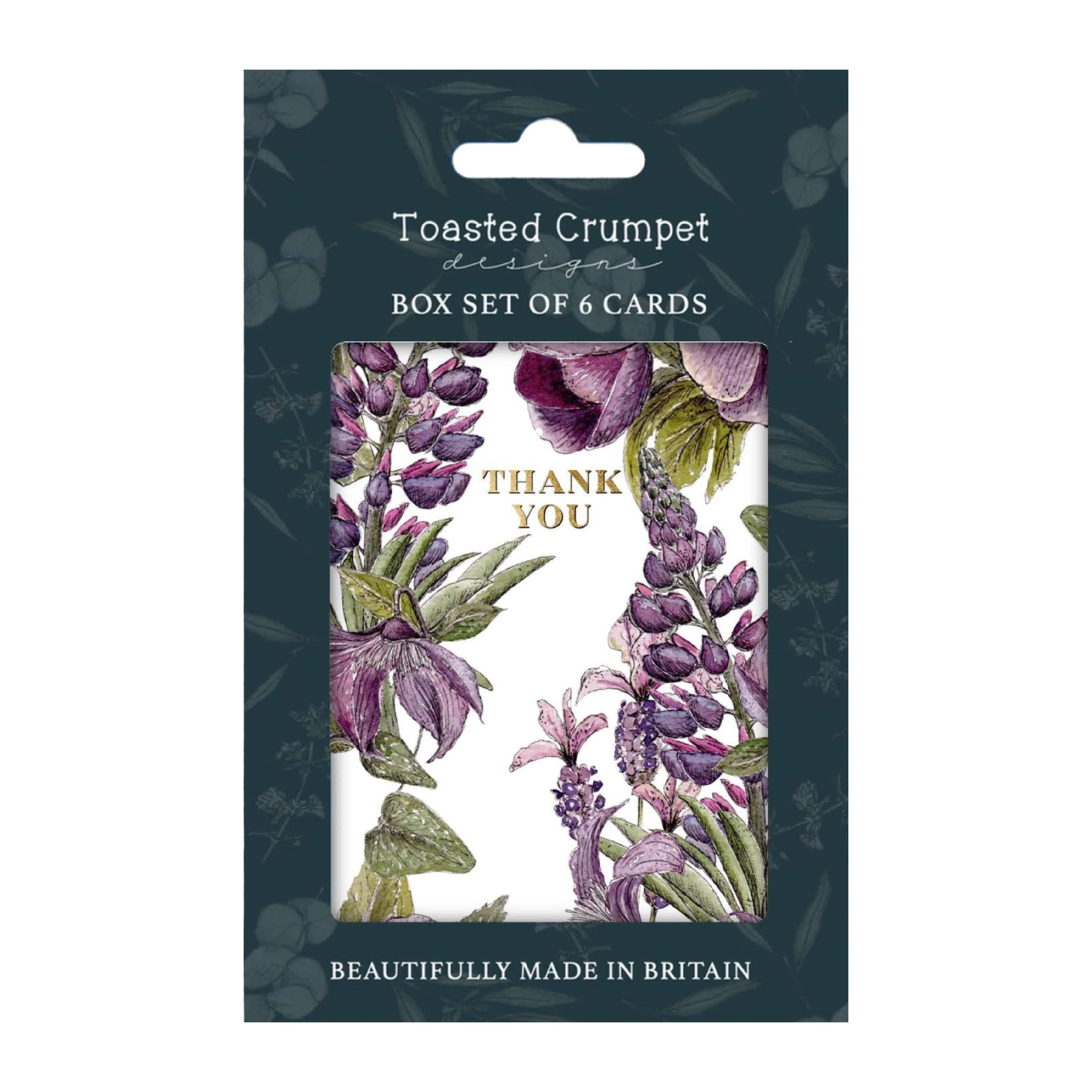 Mulberry Floral 'Thank You' Greeting Cards | White | Set of 6