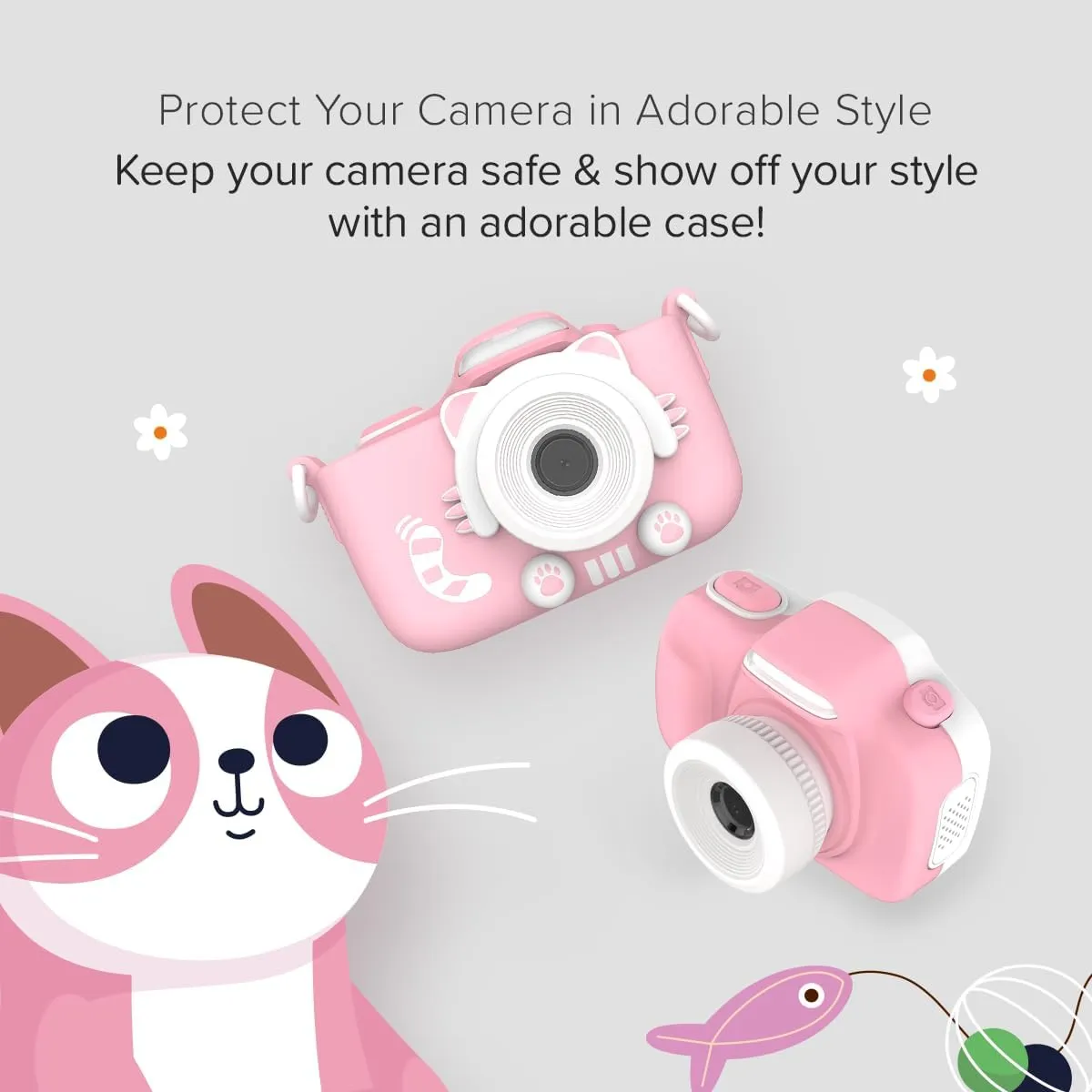 myFirst Digital Camera 3 Pink Rubber Kitty Case - 16MP