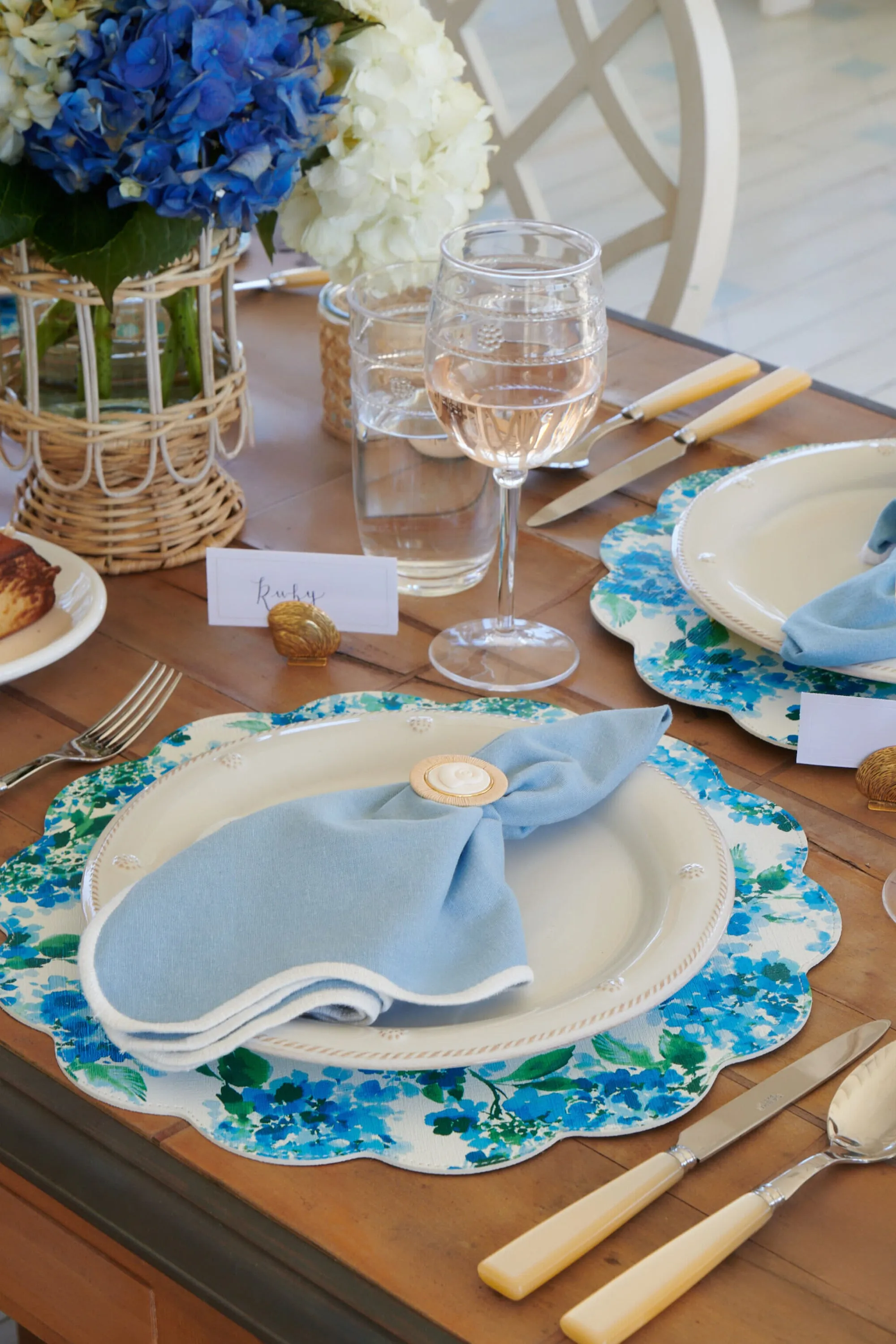 Nautilus Shell Raffia Napkin Rings Set of 4