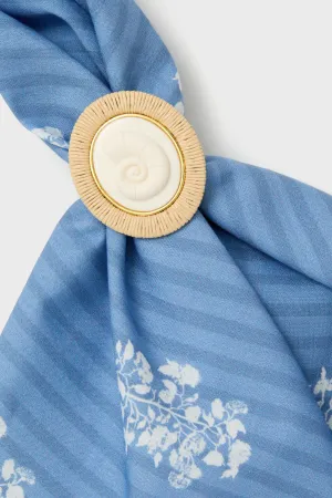 Nautilus Shell Raffia Napkin Rings Set of 4