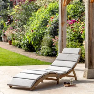Outdoor Ammos Foldaway Sunlounger | Natural Acacia