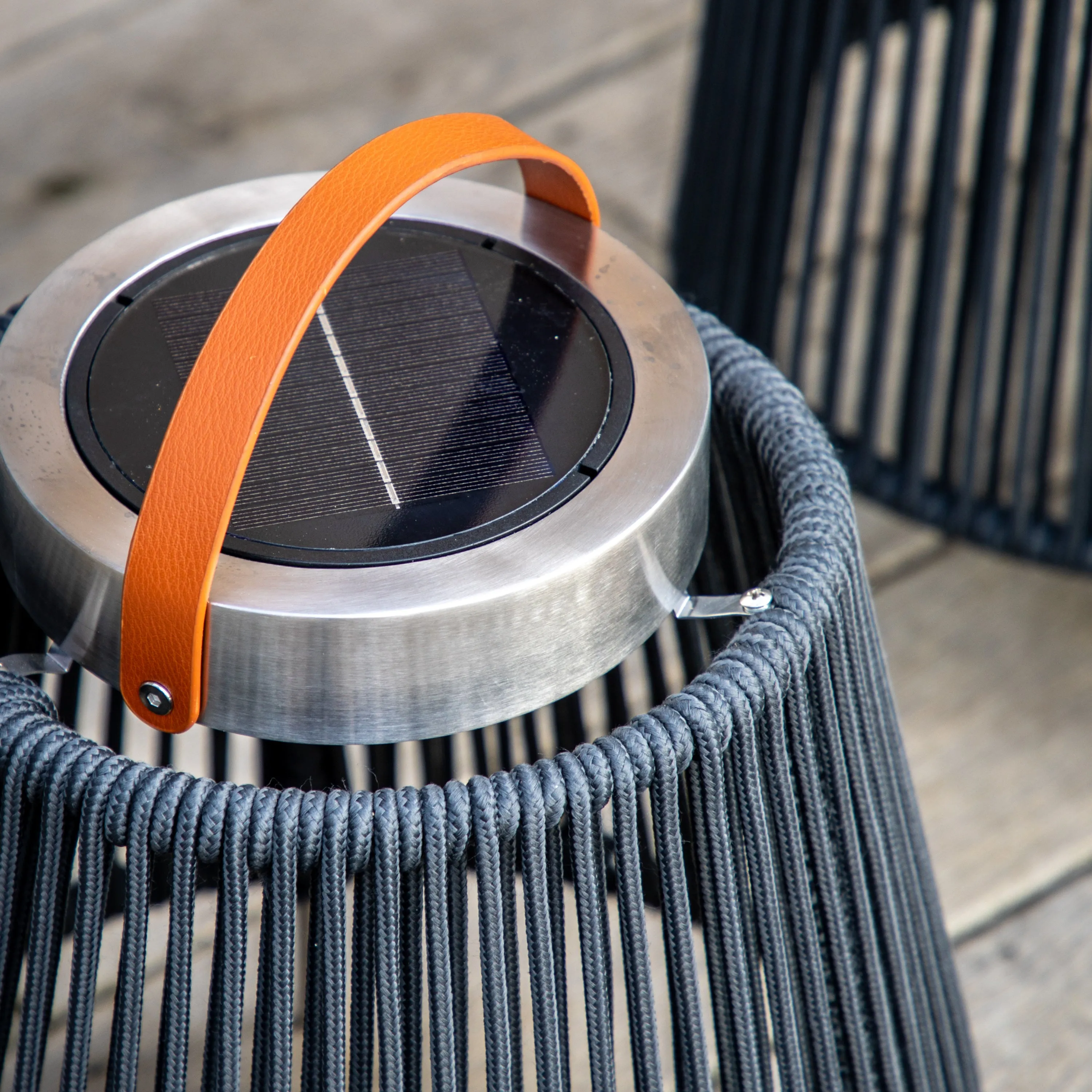 Outdoor Firenze LED Solar Lantern | Black Stainless Steel | 54cm