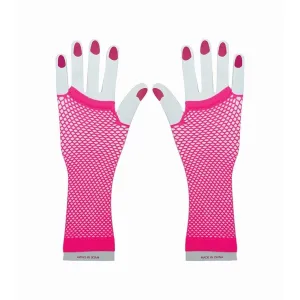 Party Fishnet Gloves, Pink