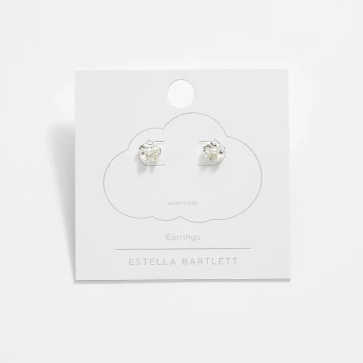 Petite Pearl Buttercup Stud Earrings | Silver Plated