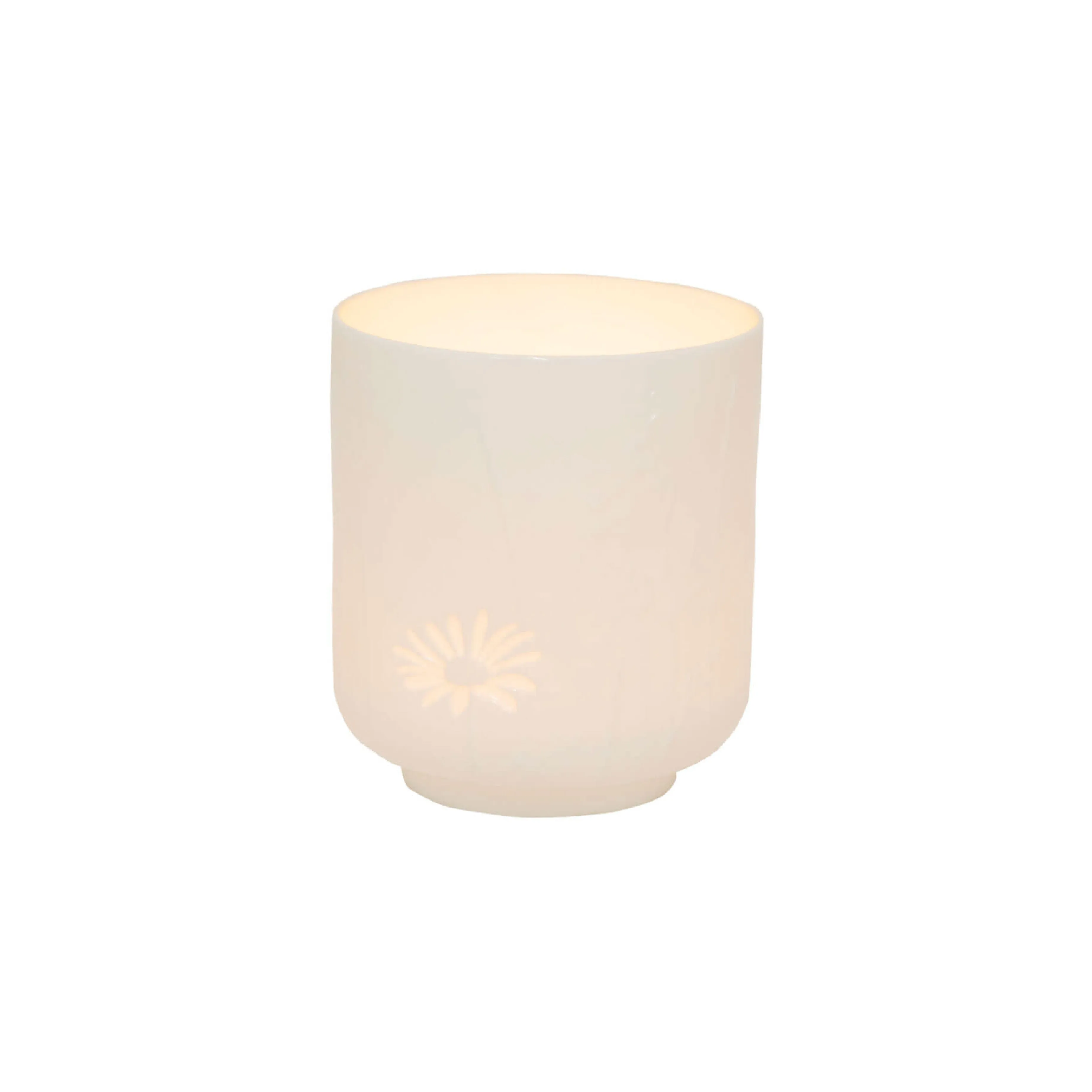 Poetry Floral Tealight Holder | White | 10cm