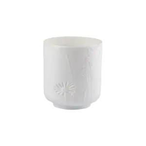 Poetry Floral Tealight Holder | White | 10cm
