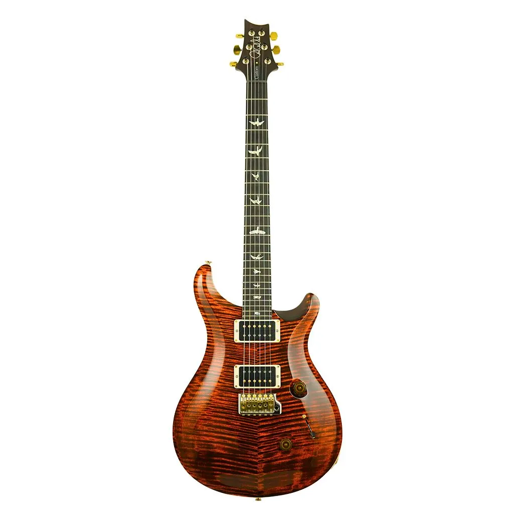 PRS Custom 24, Pat Thin Neck, 10 Top, Orange Tiger