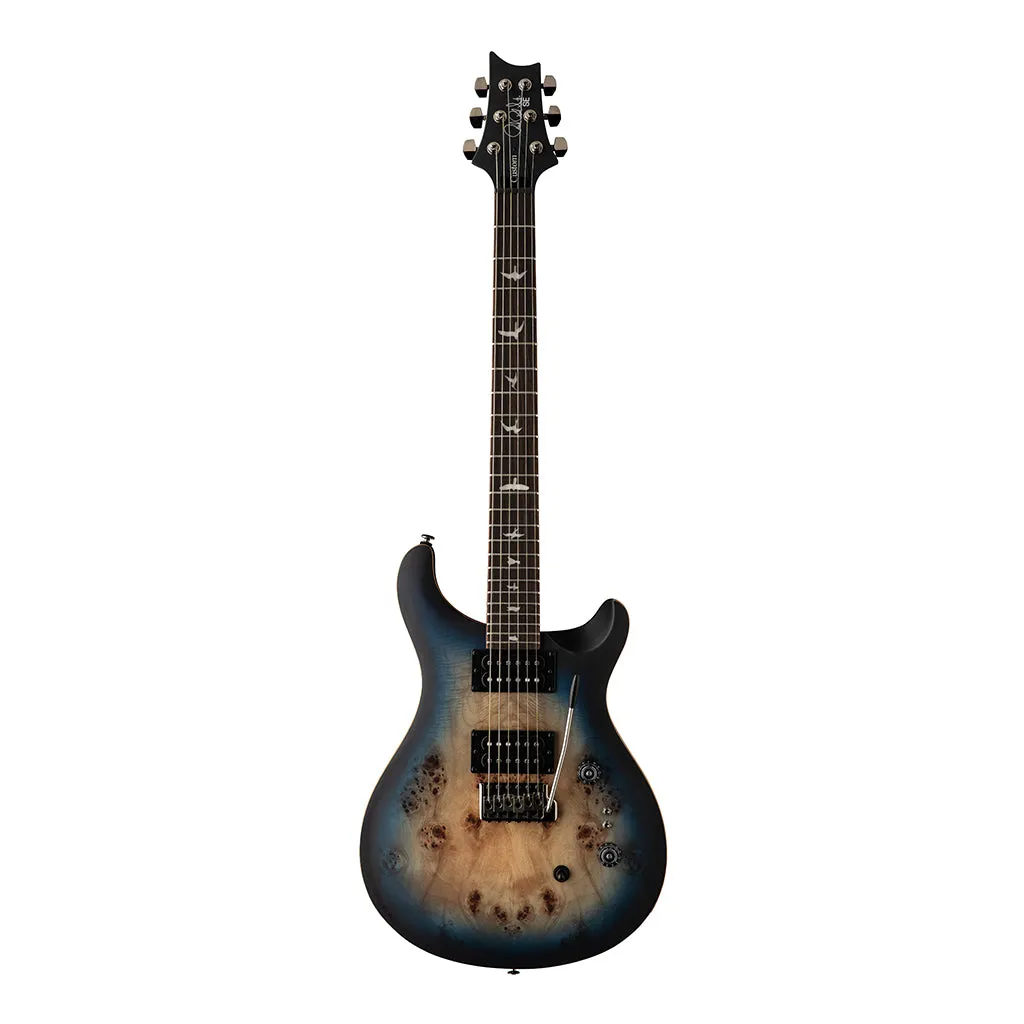 PRS SE Exotic Veneer Limited Edition Custom 24-08 Poplar Burl - Lake Blue Midnight Burst