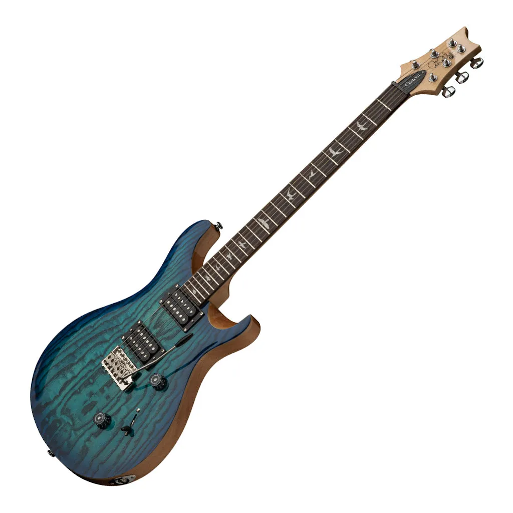 PRS SE Exotic Veneer Limited Edition Custom 24 Swamp Ash Burl - Lake Blue