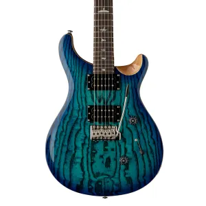 PRS SE Exotic Veneer Limited Edition Custom 24 Swamp Ash Burl - Lake Blue