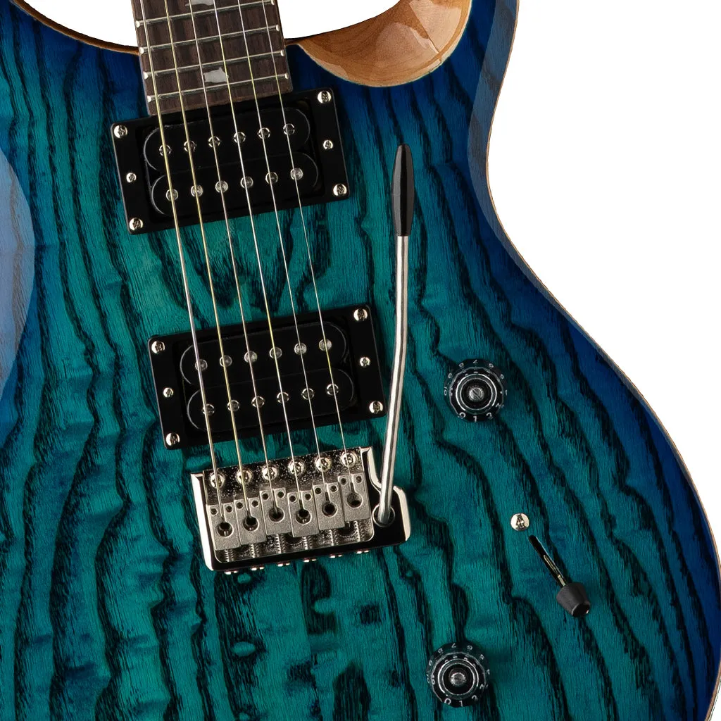 PRS SE Exotic Veneer Limited Edition Custom 24 Swamp Ash Burl - Lake Blue