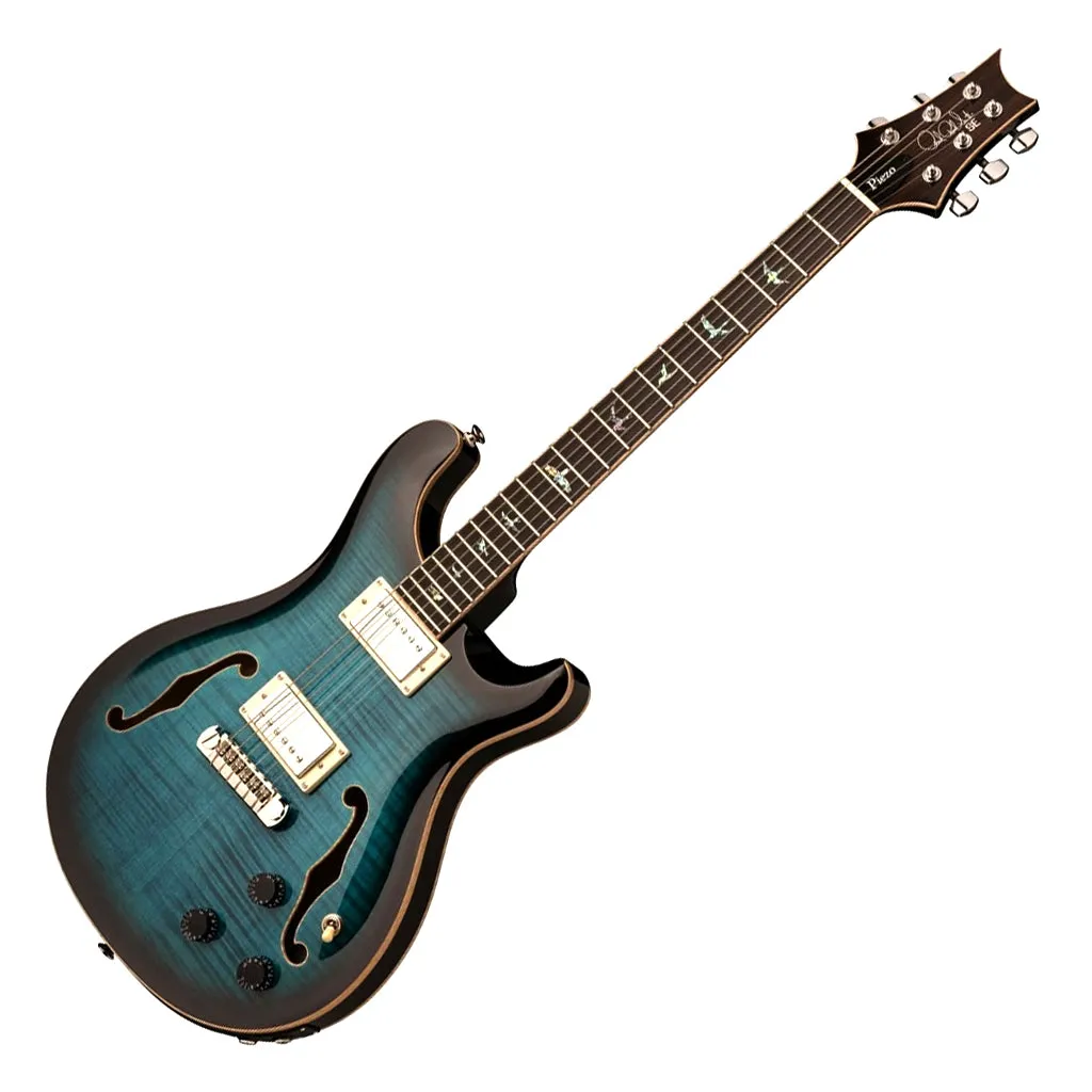 PRS SE Hollowbody II Piezo - Peacock Blue Burst