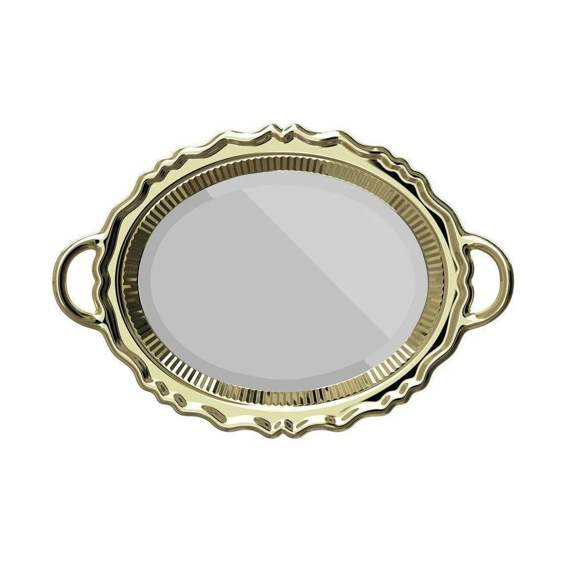 Qeeboo Plateau Miroir Mirror Metal Finish 110x76,5 Cm, Gold