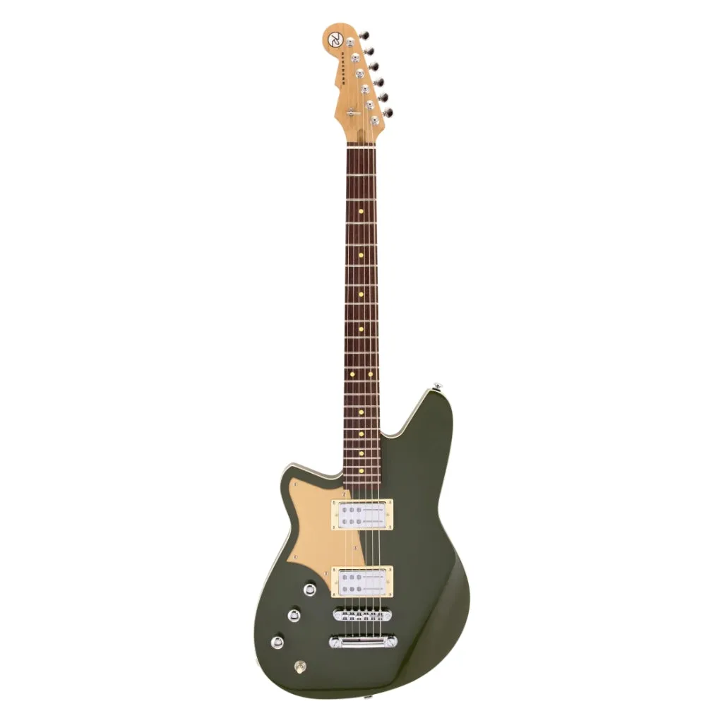 Reverend Descent RA Left Handed Baritone Electric Guitar - Army Green