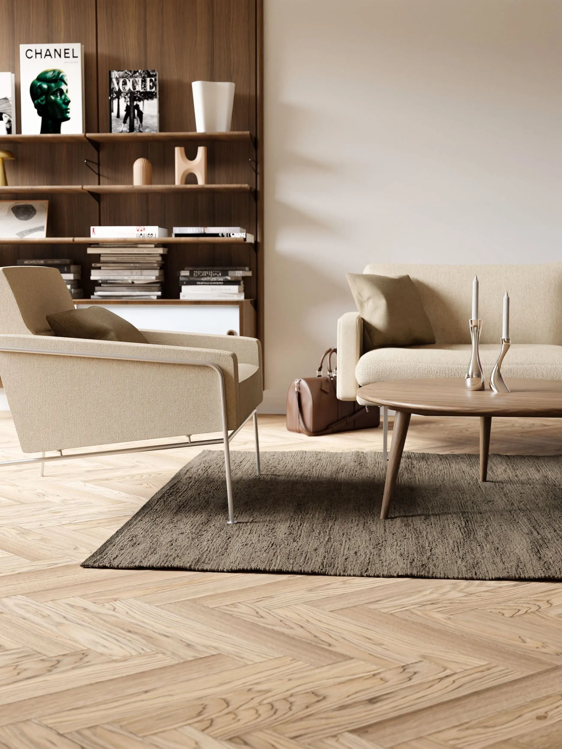 Rug Solid Cotton Rug 170 X 240 Cm, Cashmere