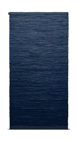 Rug Solid Cotton Rug 60 X 90 Cm, Blueberry