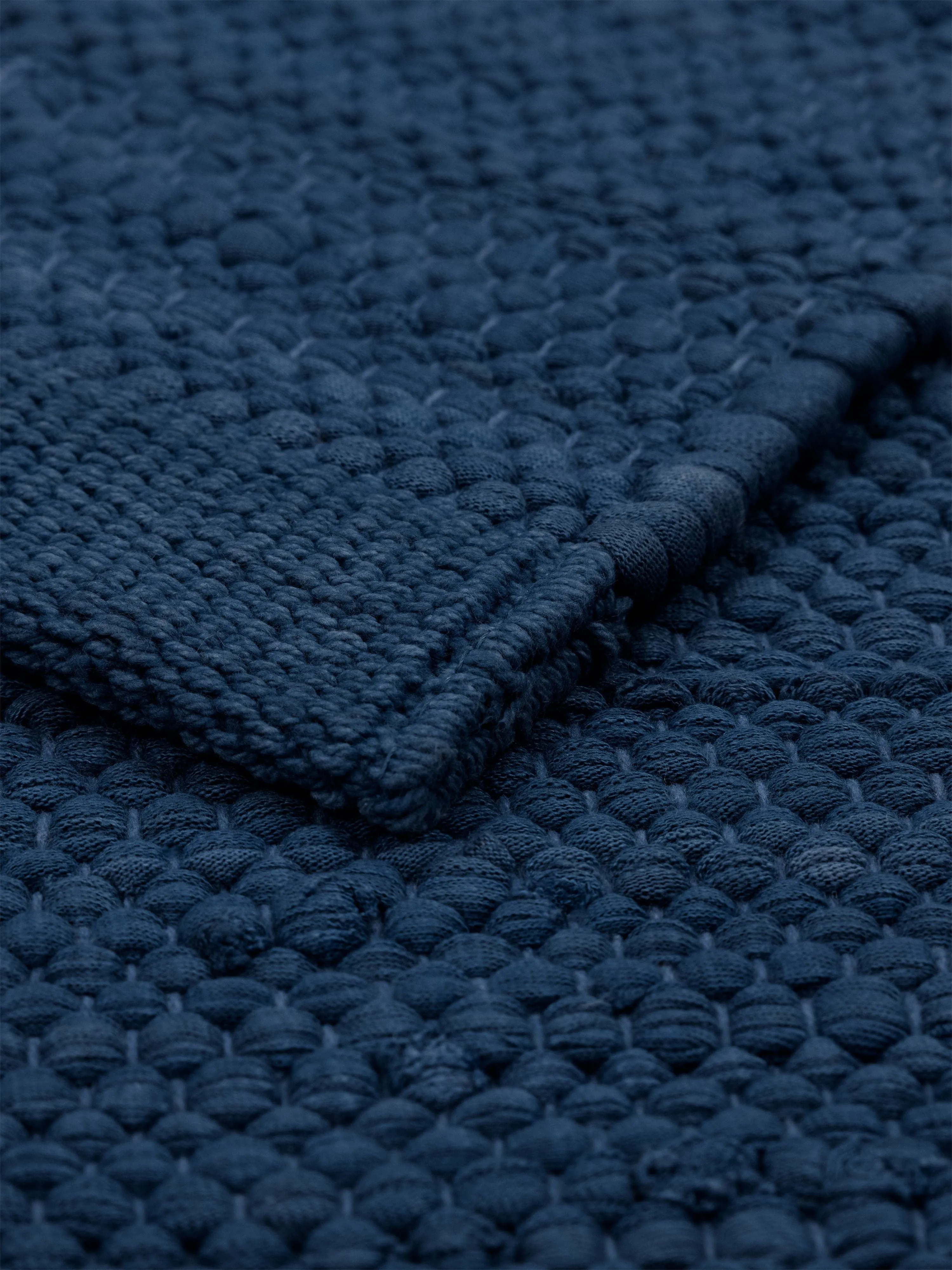 Rug Solid Cotton Rug 75 X 200 Cm, Blueberry