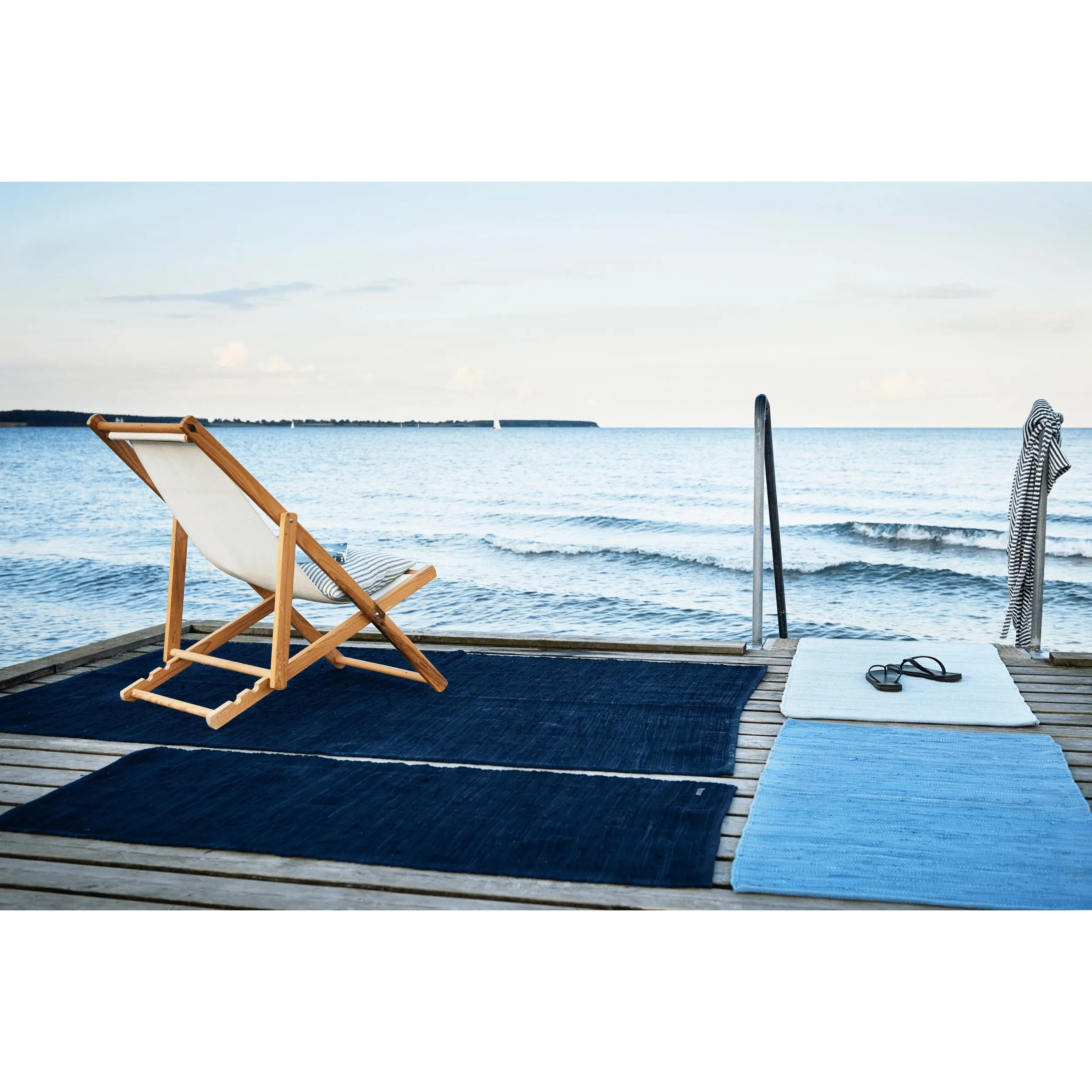 Rug Solid Cotton Rug Eternity Blue, 75 X 200 Cm