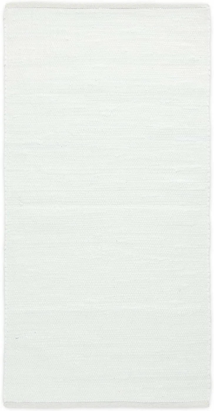 Rug Solid Cotton Rug White, 170 X 240 Cm