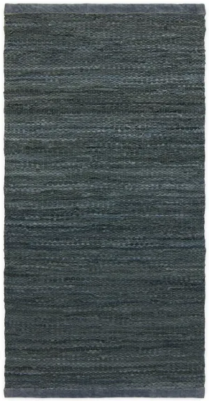 Rug Solid Leather Rug Dark Grey, 200 X 300 Cm