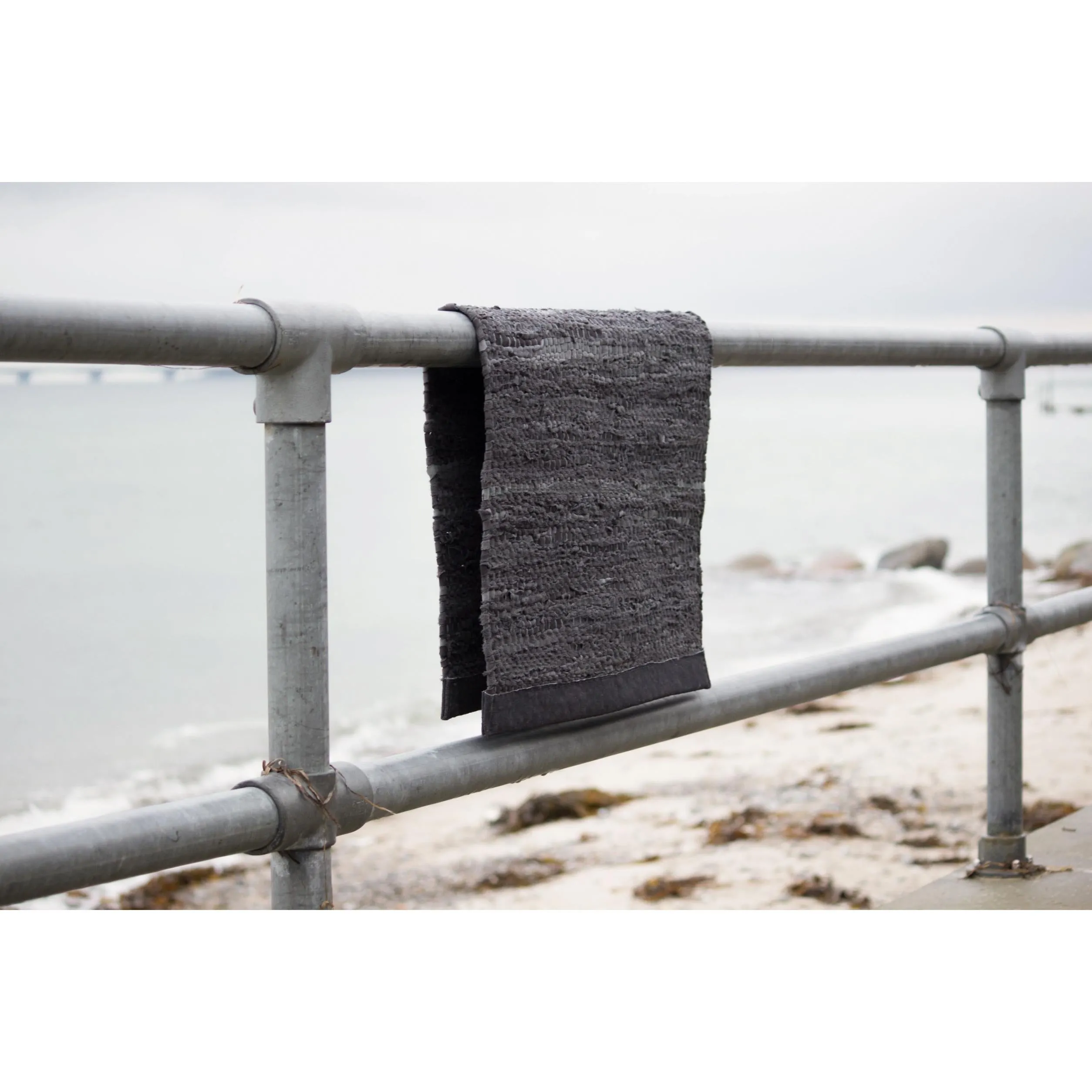 Rug Solid Leather Rug Dark Grey, 60 X 90 Cm