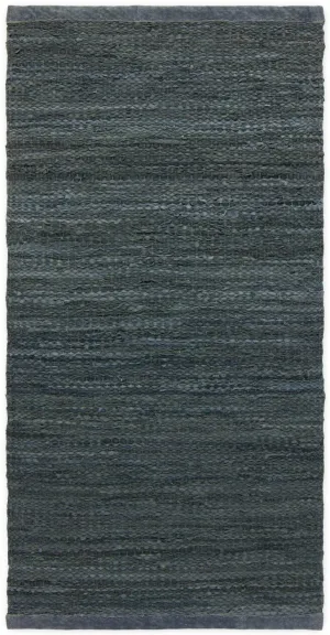 Rug Solid Leather Rug Dark Grey, 60 X 90 Cm