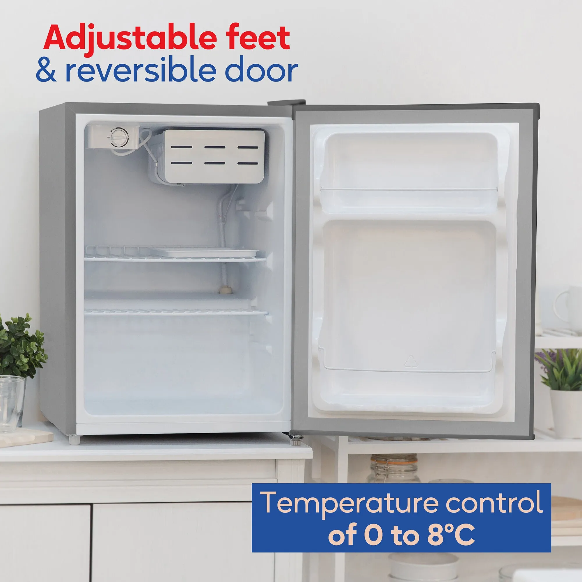 Russell Hobbs RH67TTLF0E1SS fridge Countertop 66 L E Stainless steel