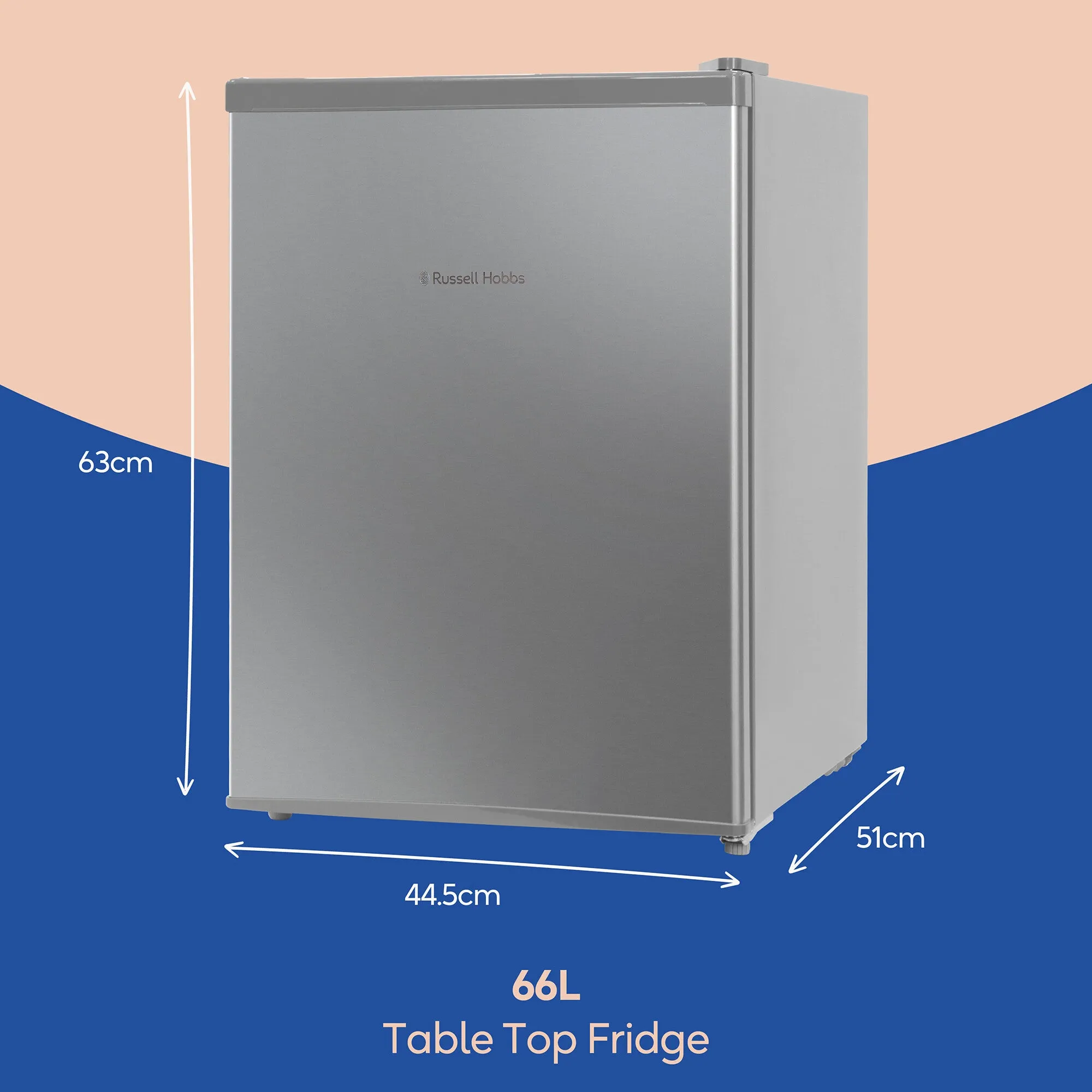 Russell Hobbs RH67TTLF0E1SS fridge Countertop 66 L E Stainless steel