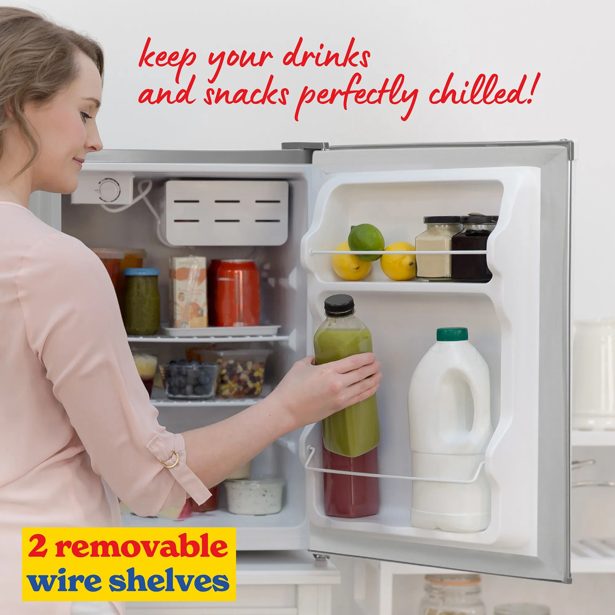 Russell Hobbs RH67TTLF0E1SS fridge Countertop 66 L E Stainless steel