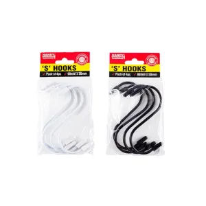 S Hook,9x5cm, 4pk