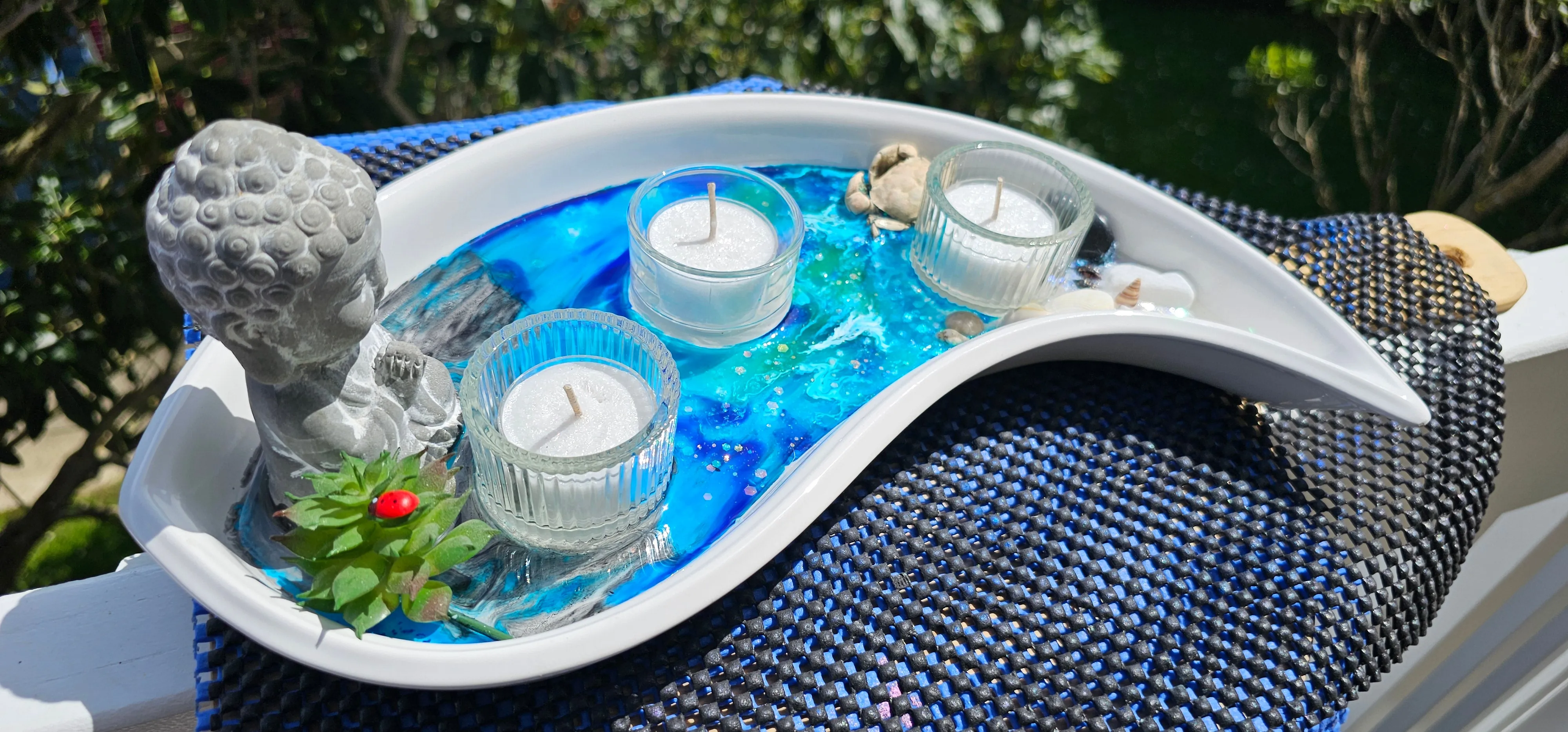 Sale🔥HANDMADE BEACHY SCENE CANDLE HOLDERS