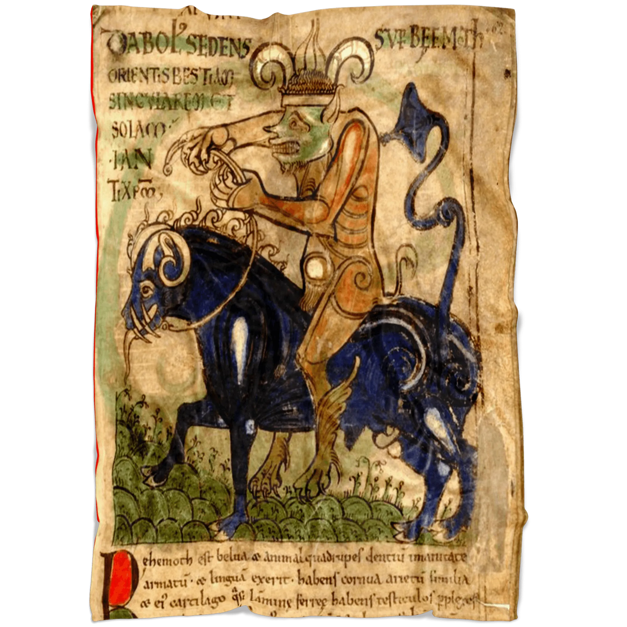 Satan upon Behemoth Medieval Blanket