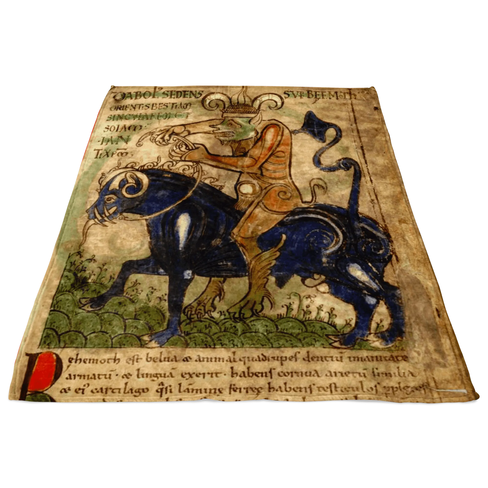 Satan upon Behemoth Medieval Blanket