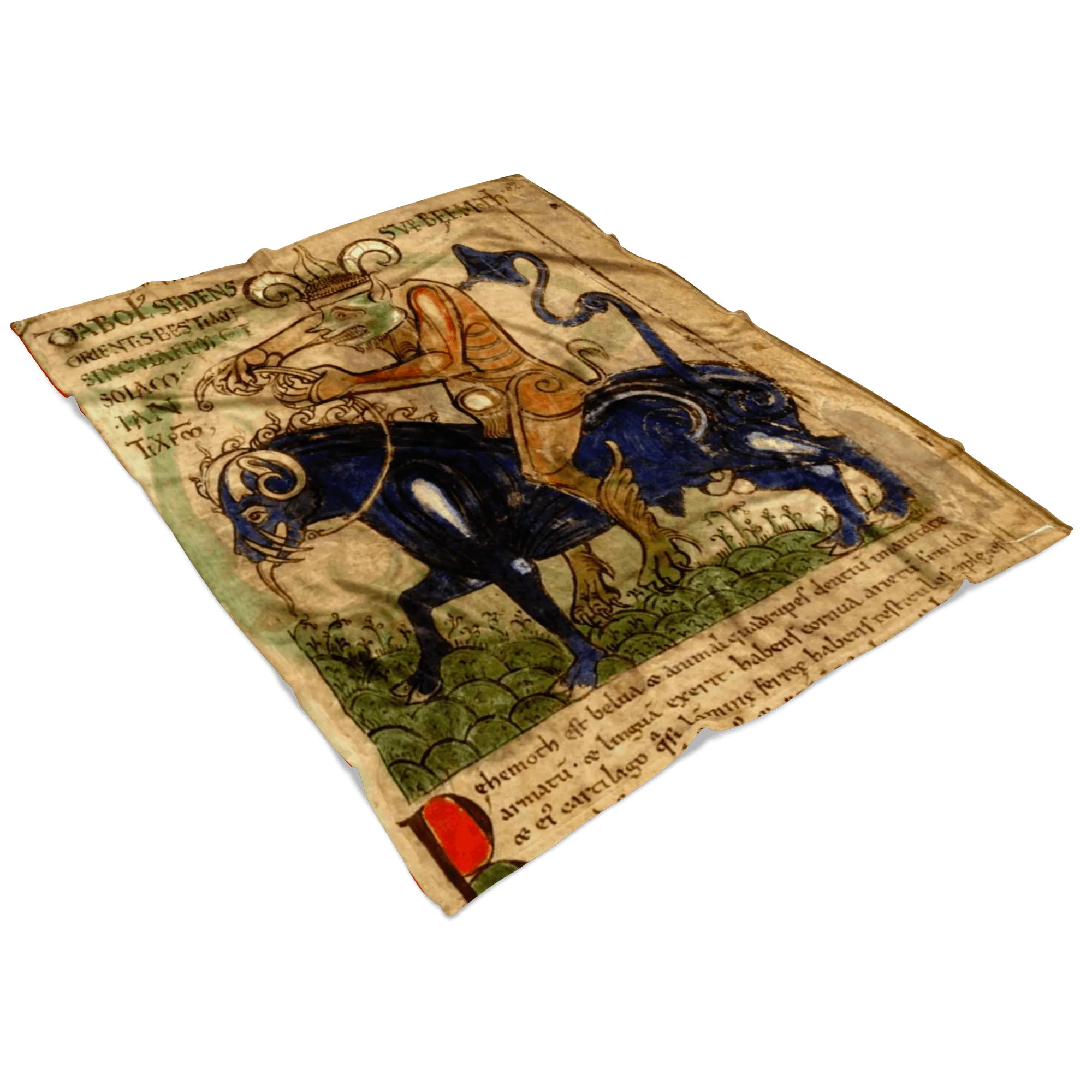 Satan upon Behemoth Medieval Blanket