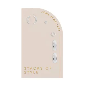 Stacks of Style Organic Shape Earring Set | Silver Plated