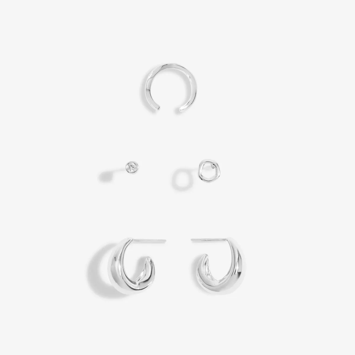 Stacks of Style Organic Shape Earring Set | Silver Plated