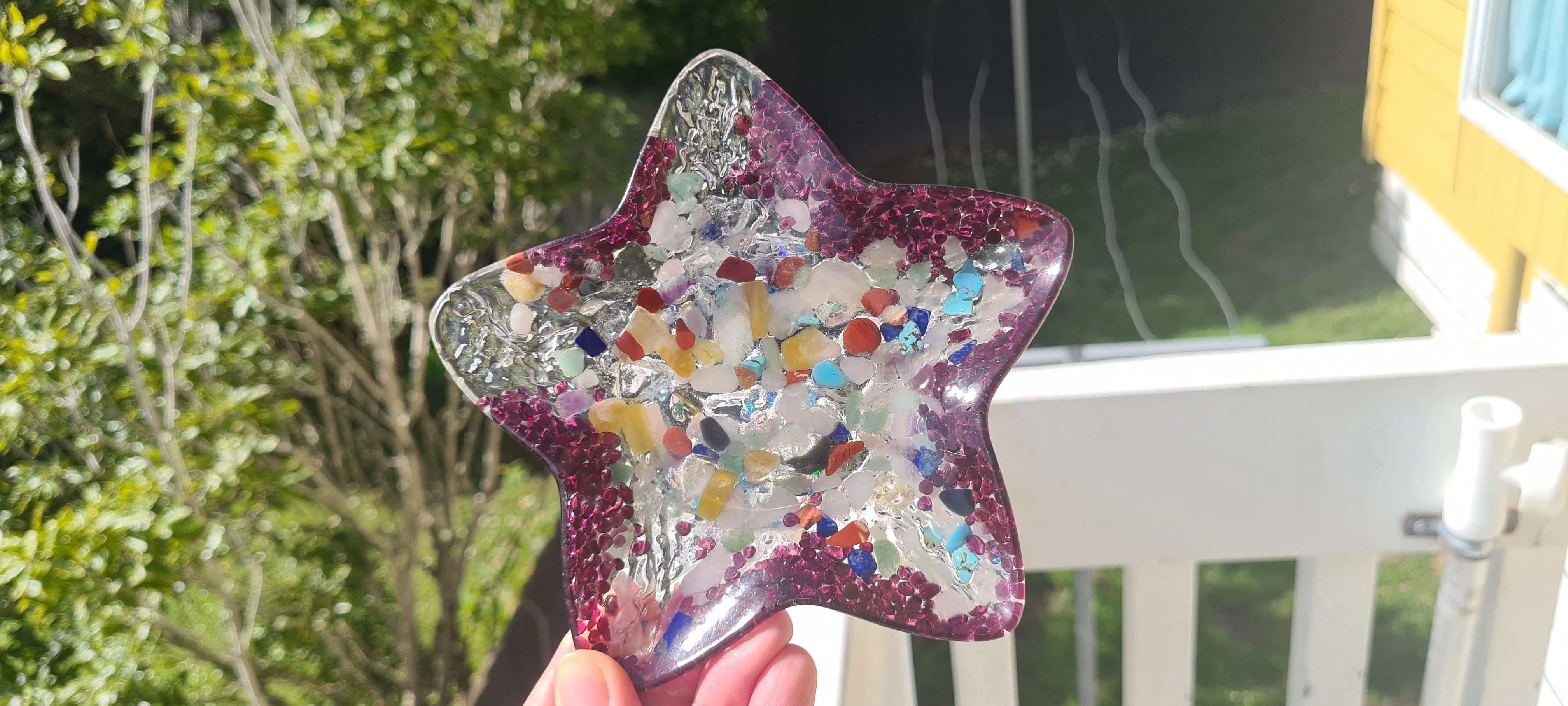STARFISH CRYSTAL/TRINKET DISH-made by me-4 colours avail