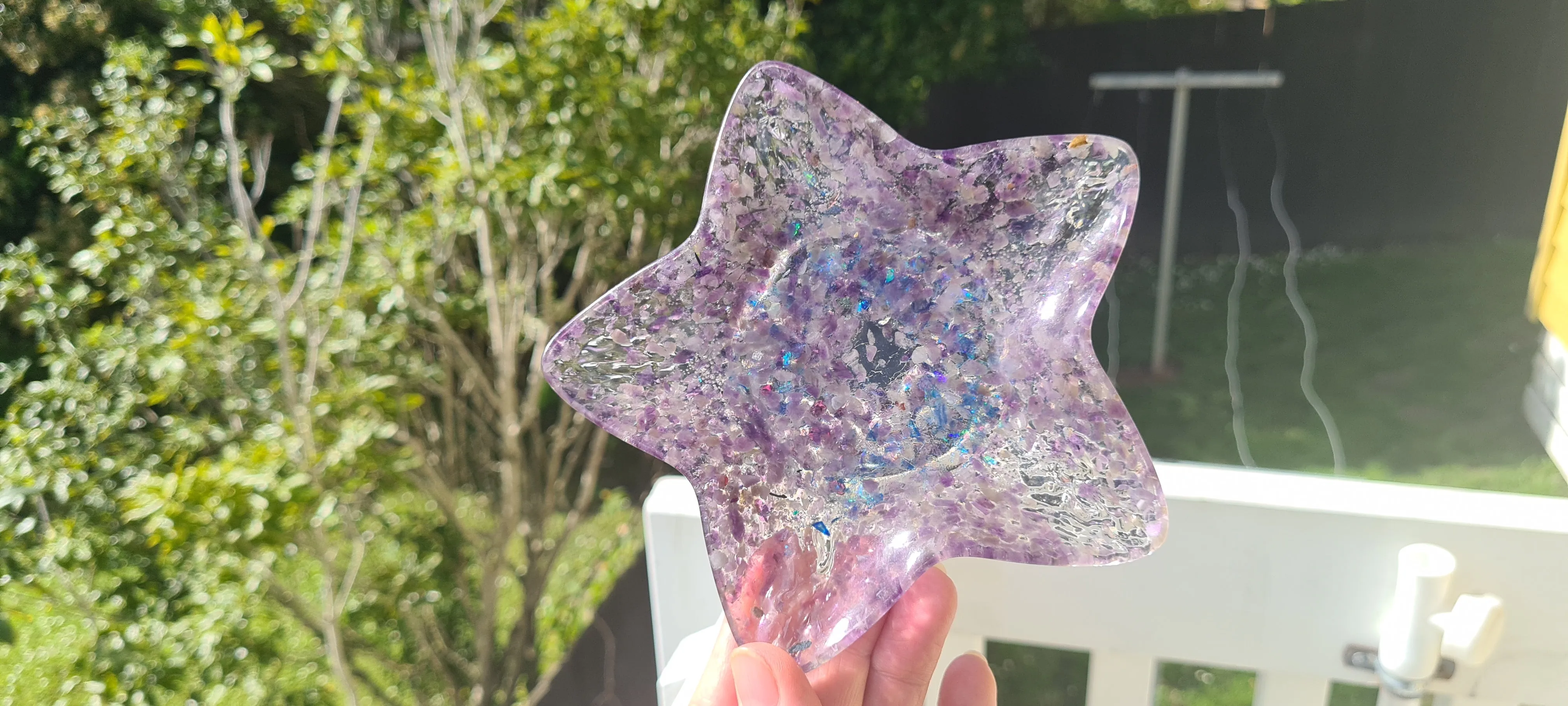 STARFISH CRYSTAL/TRINKET DISH-made by me-4 colours avail