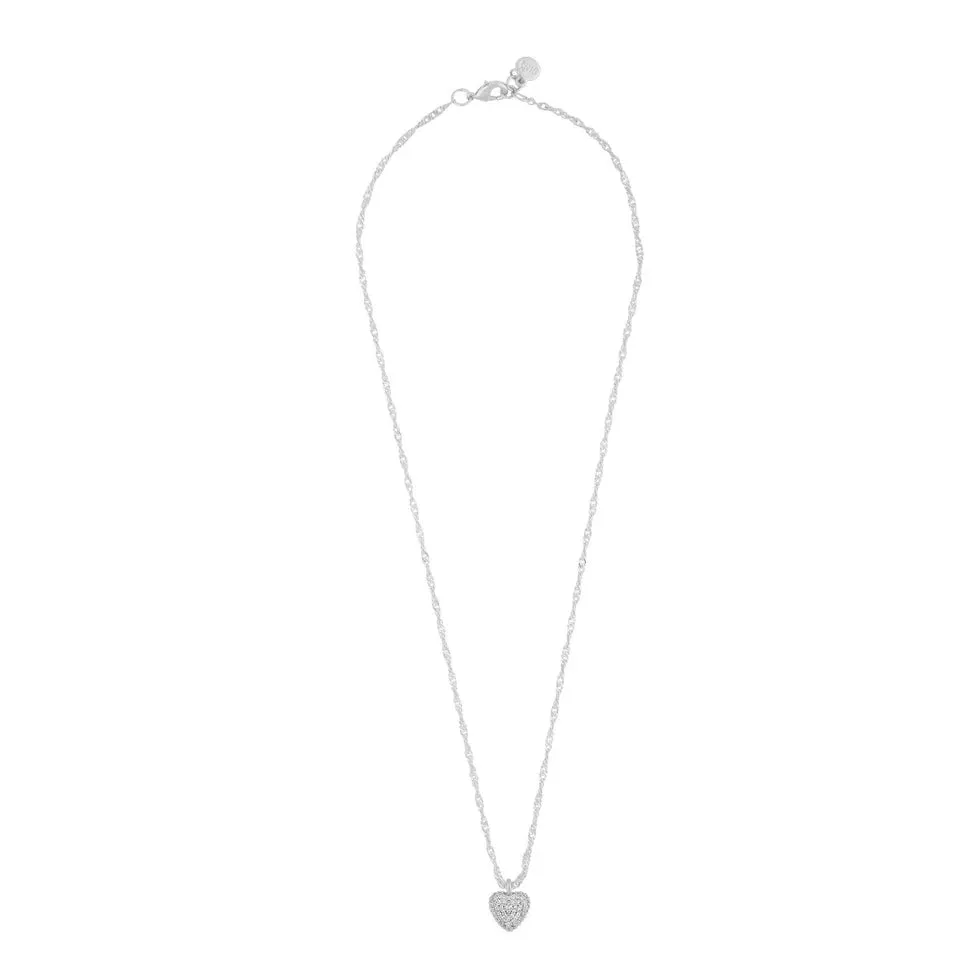 Stina Heart Pendant Necklace | Silver Plated with Cubic Zirconia