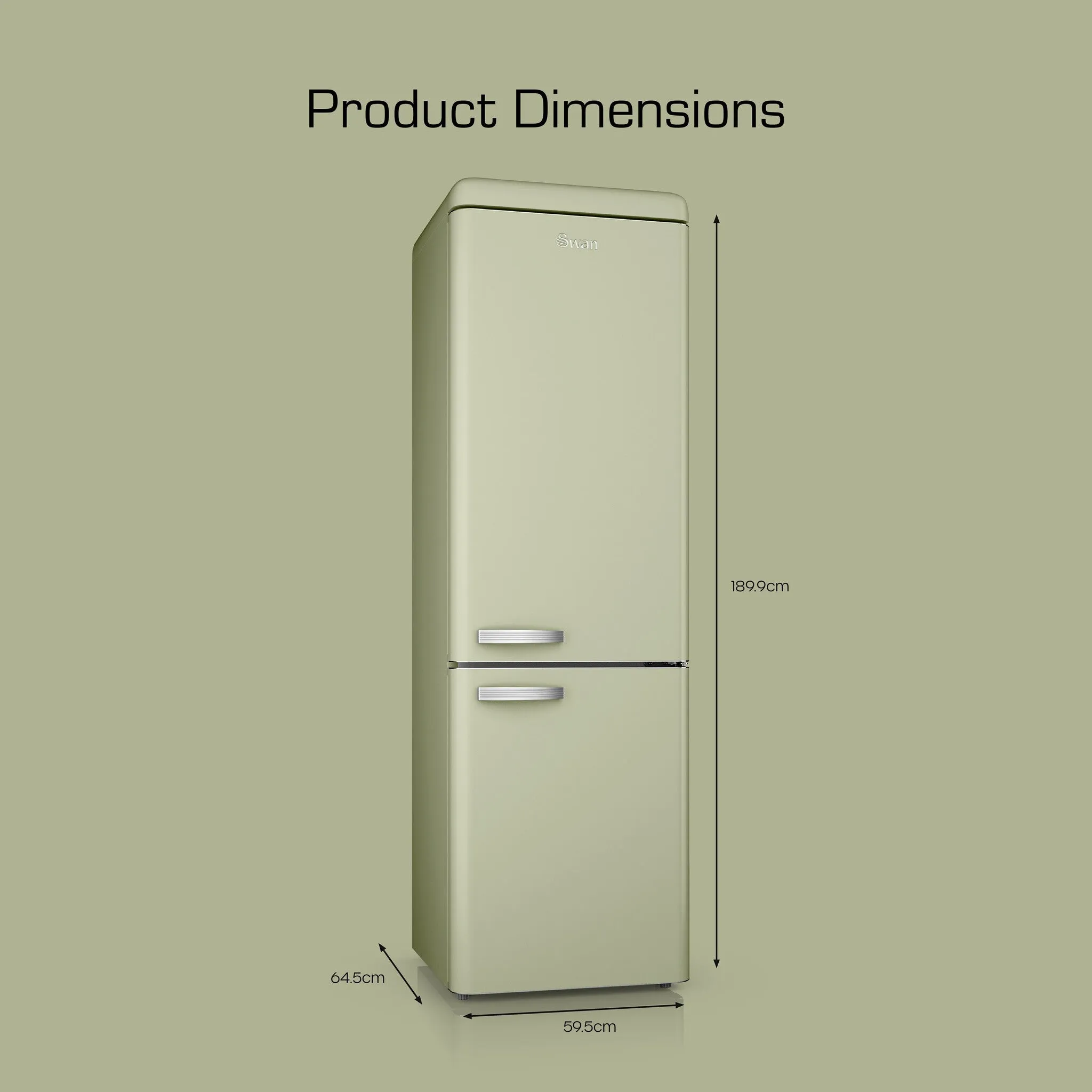 Swan SR11020GNE fridge-freezer Freestanding 304 L E Green